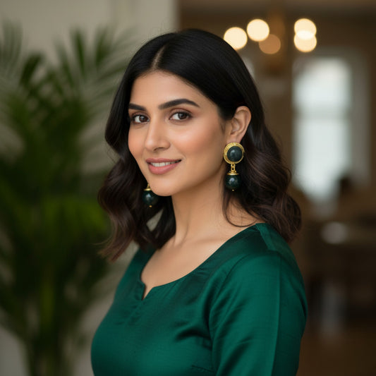 Classic black and golden Earrings