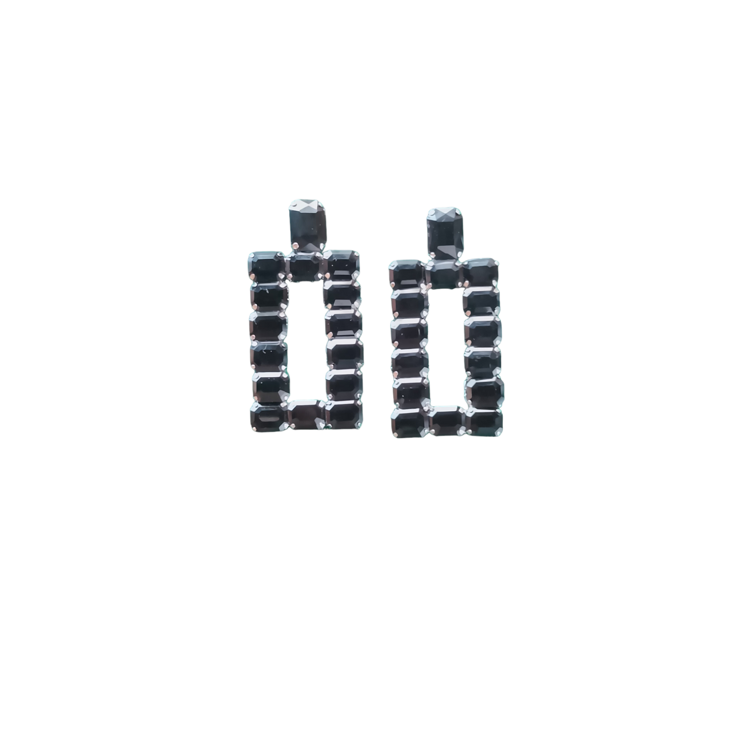 Elegant Rectangular Stone Studded Earrings