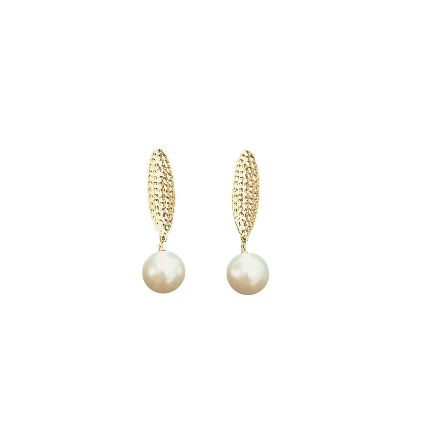 Classy Leaf with Pearl Earrings
