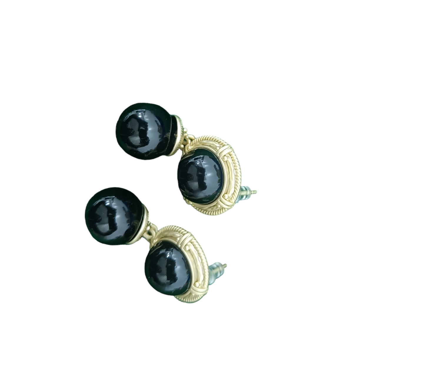 Classic black and golden Earrings