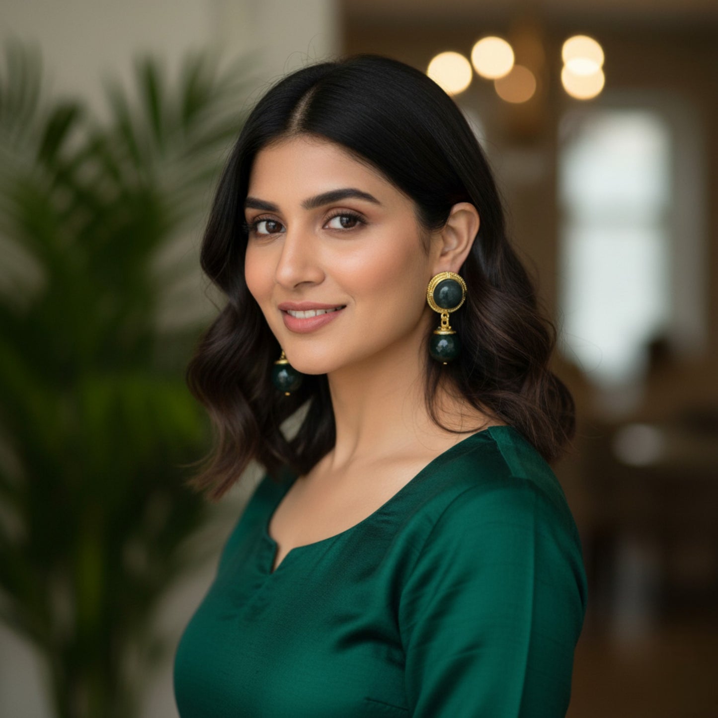 Classic black and golden Earrings