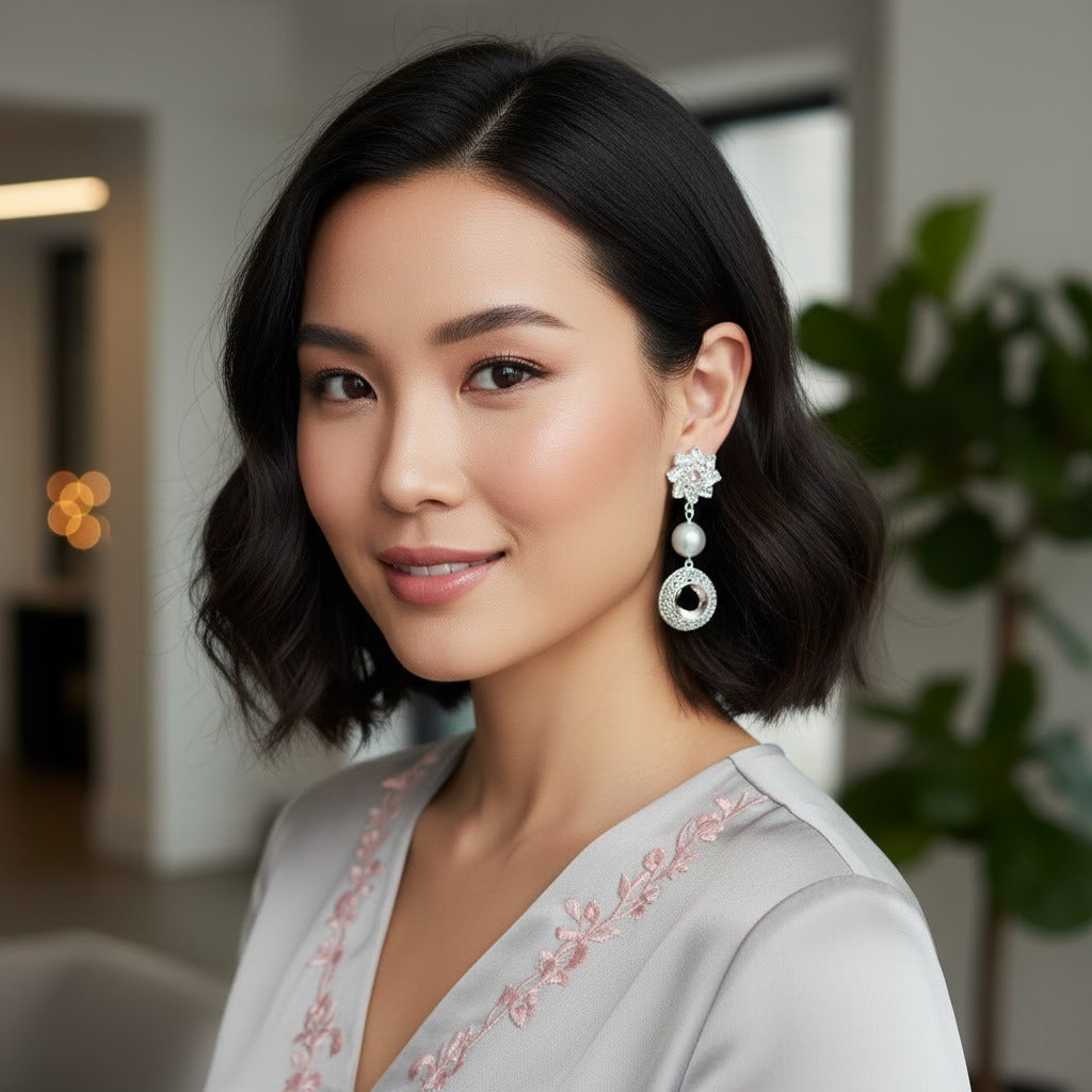 Rosegold Contemporary Drop Earrings