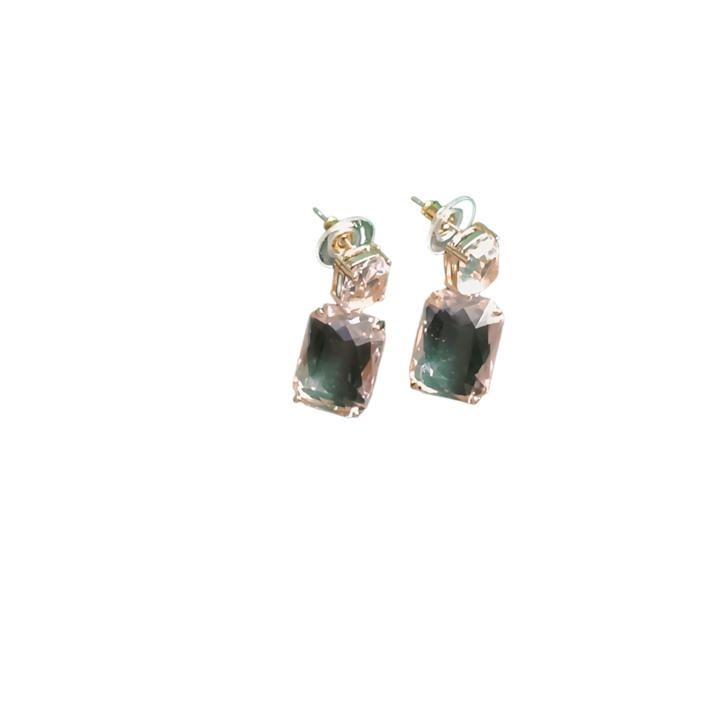 Radiant Crystal Rectangular Earrings