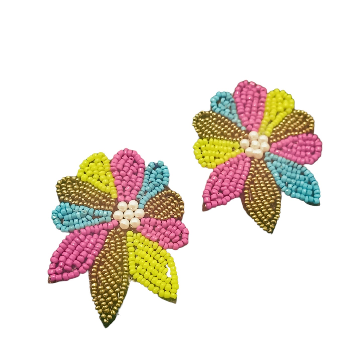 Handcrafted Multicolour Flower Earrings