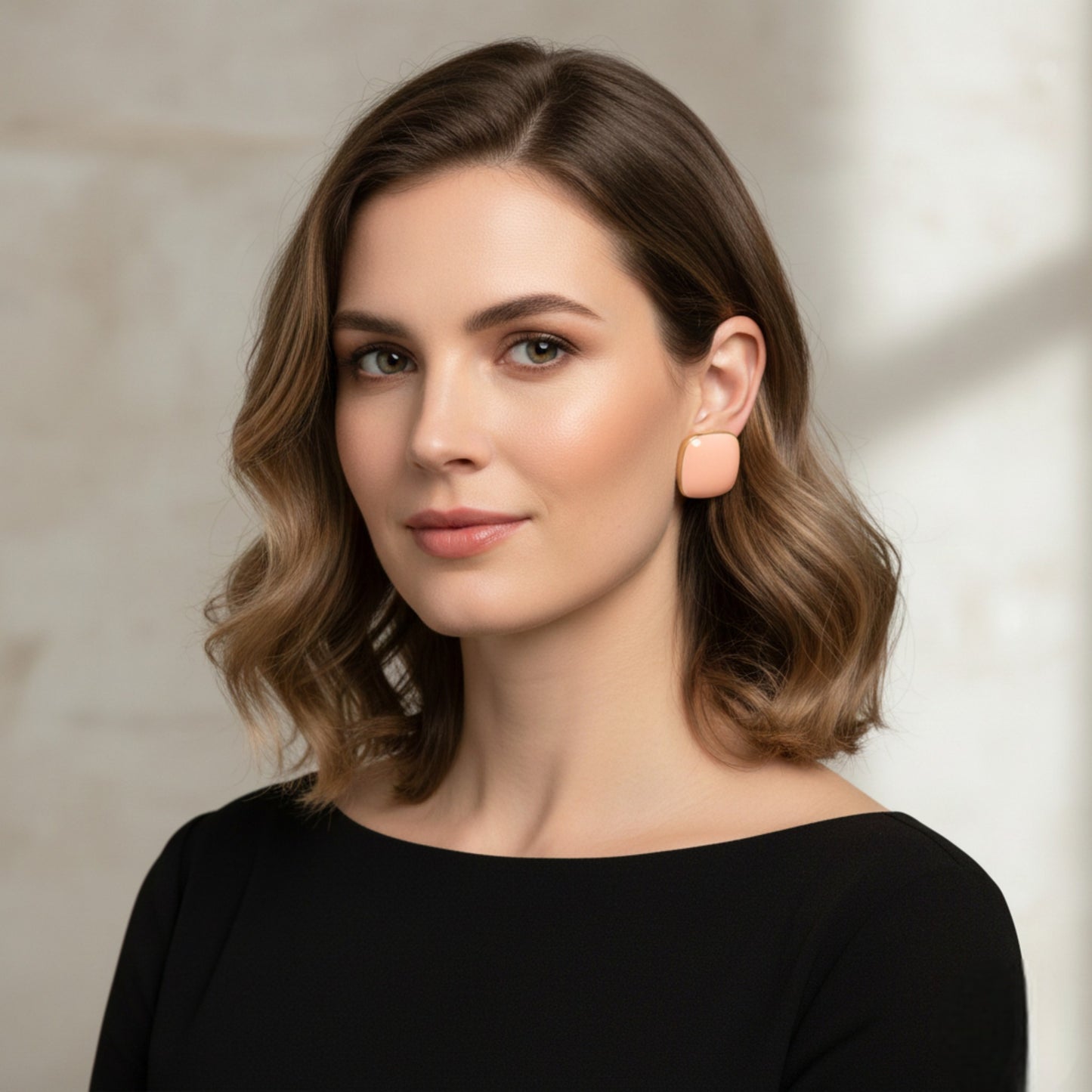 Elegant Square Design Stud Earrings