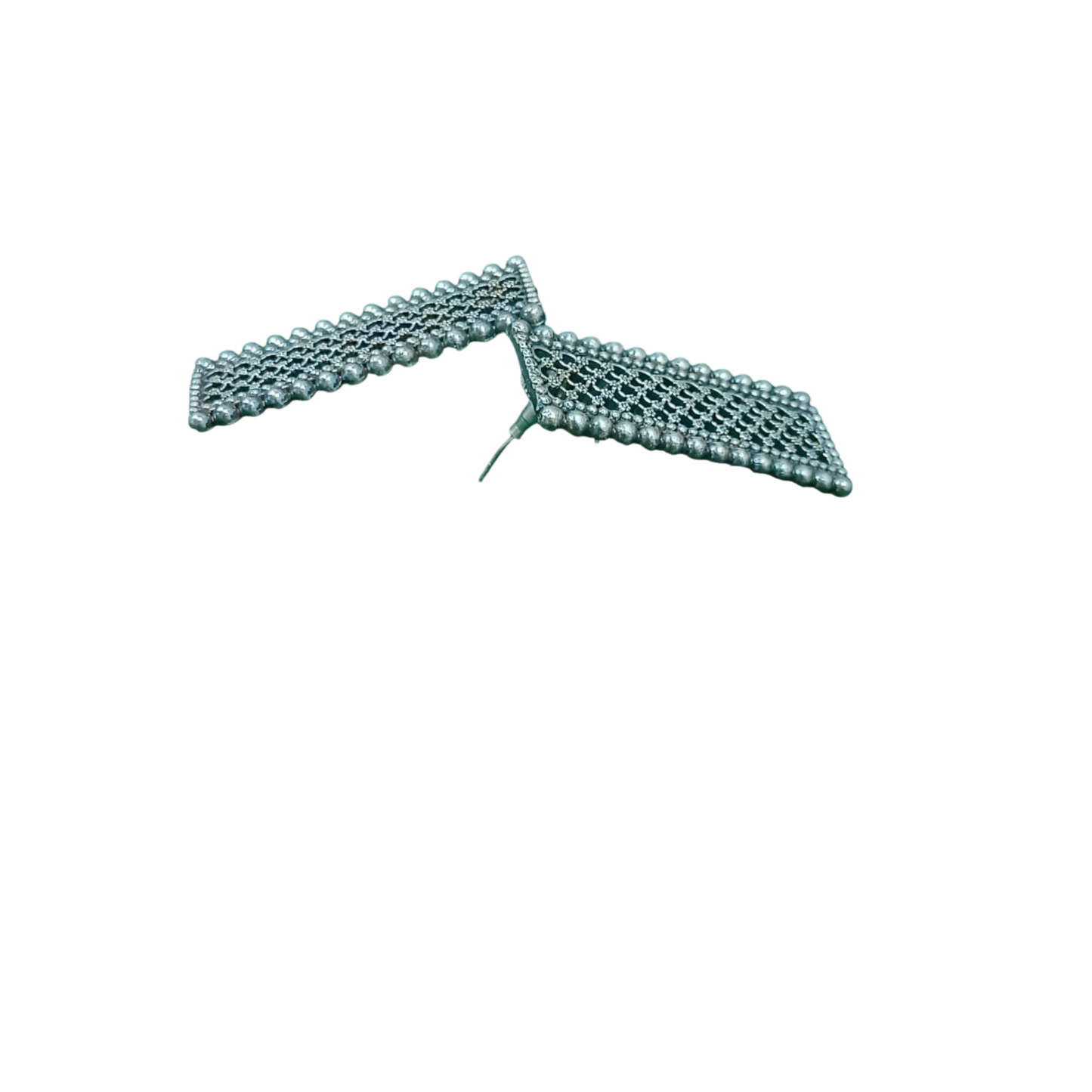 Stylish Door Shaped Silver Replica Earrings