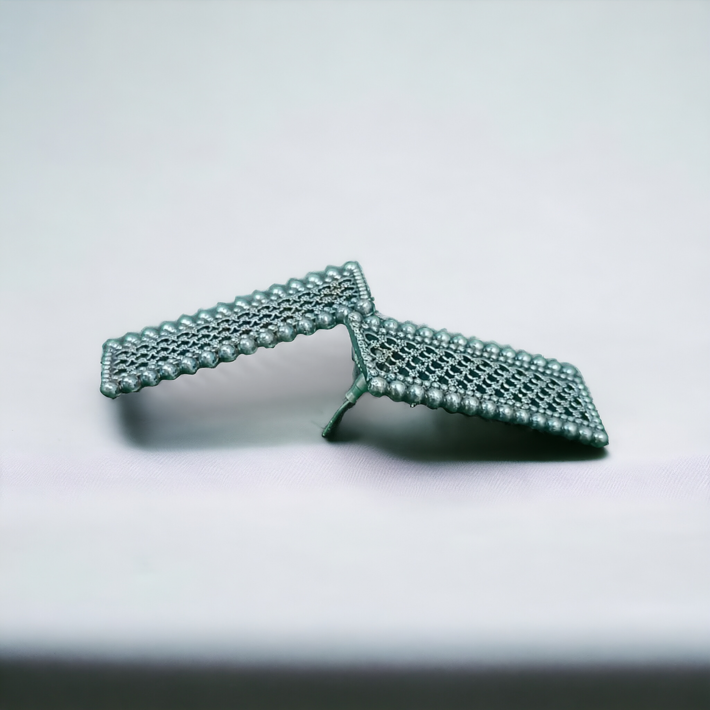 Stylish Door Shaped Silver Replica Earrings