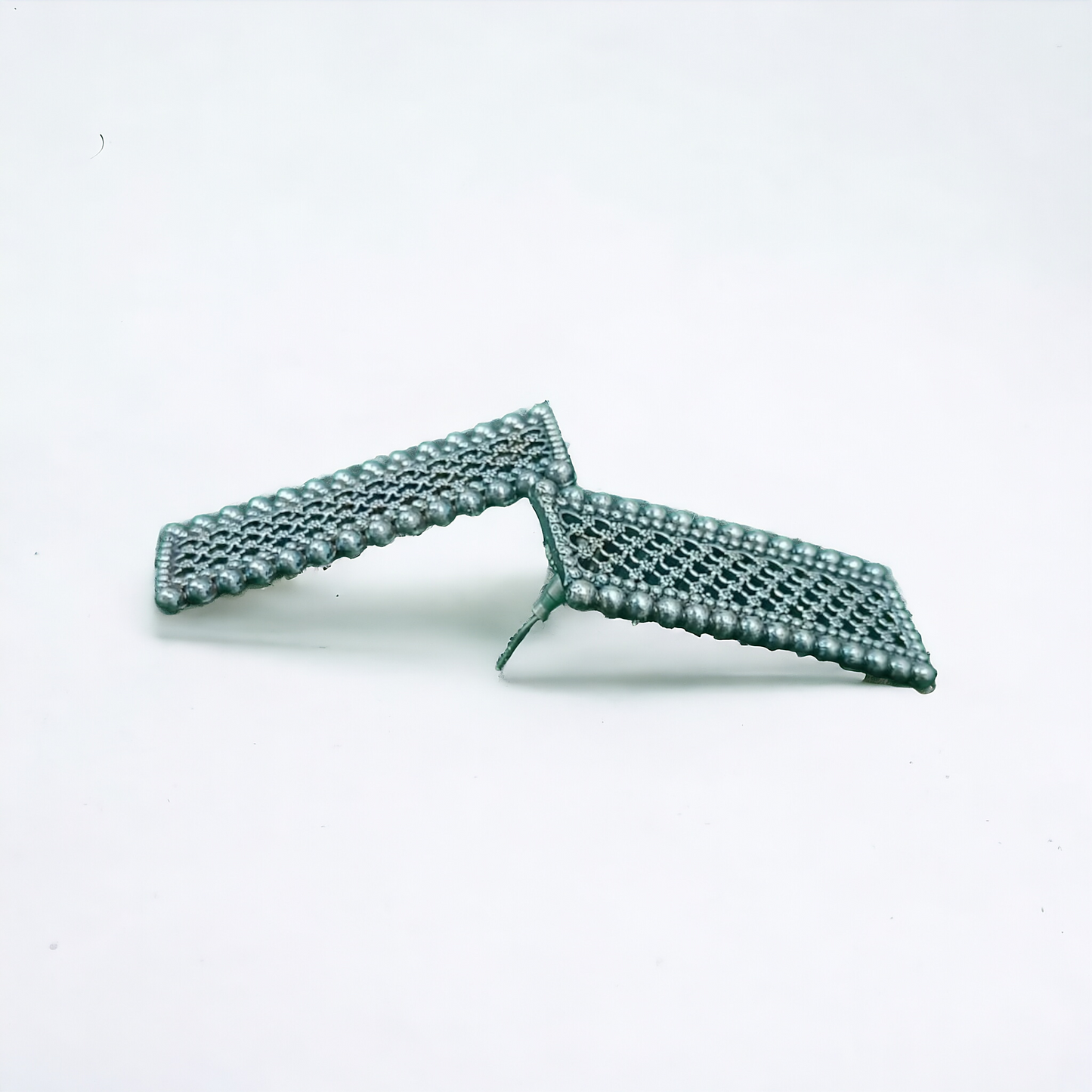 Stylish Door Shaped Silver Replica Earrings