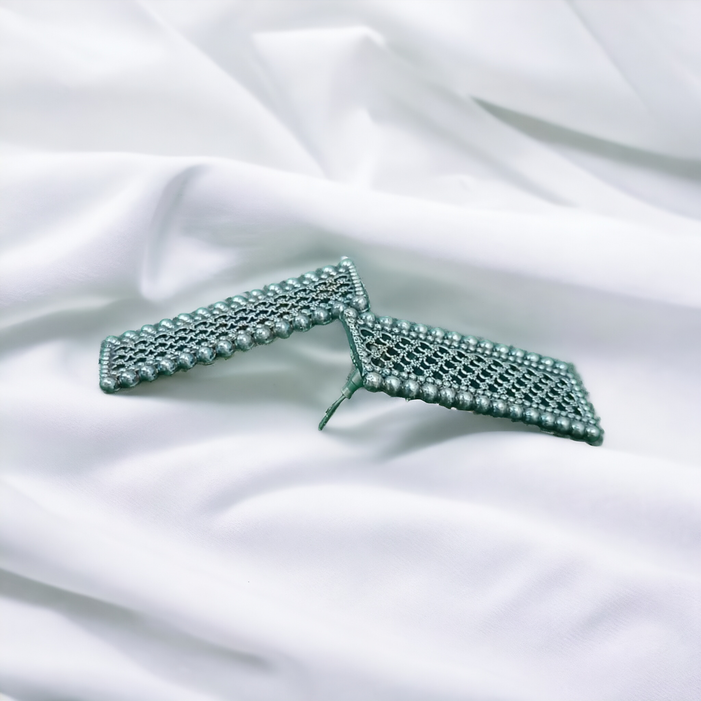 Stylish Door Shaped Silver Replica Earrings