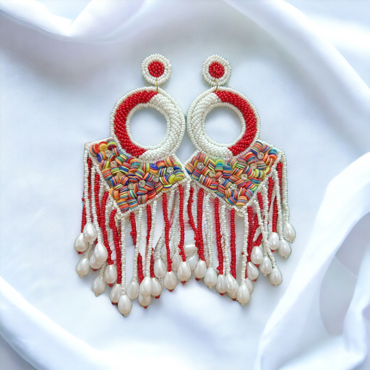 Handmade Dangler Earrings with Pearls