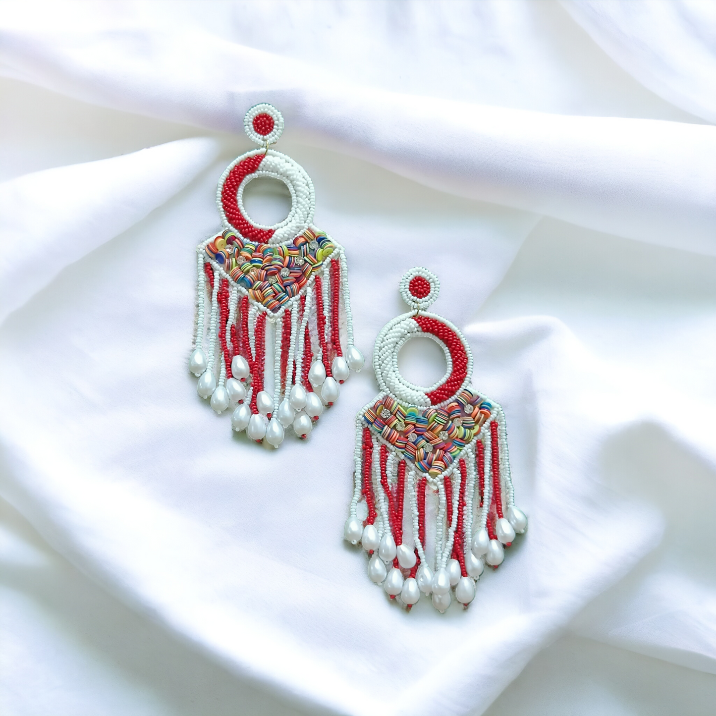 Handmade Dangler Earrings with Pearls
