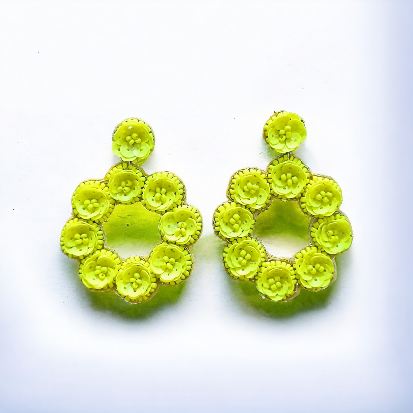 Handcrafted Yellow Flower Earrings