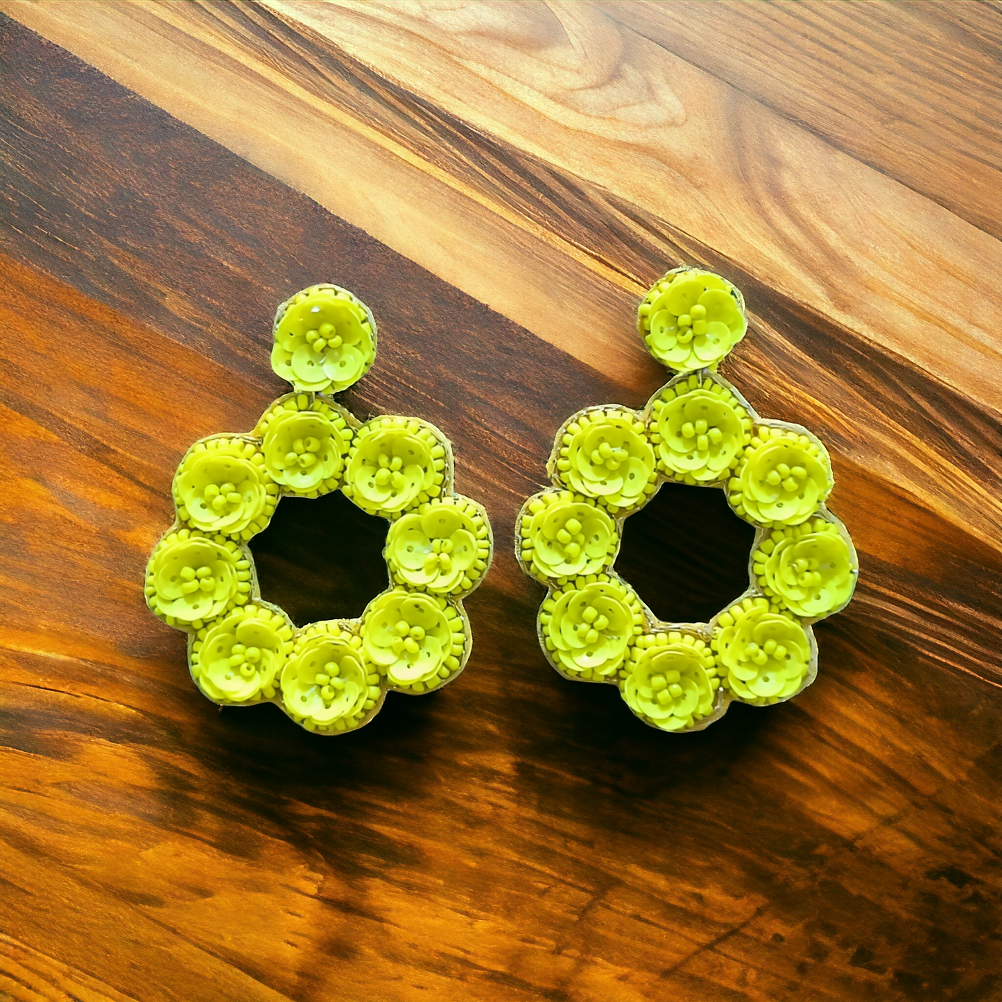 Handcrafted Yellow Flower Earrings