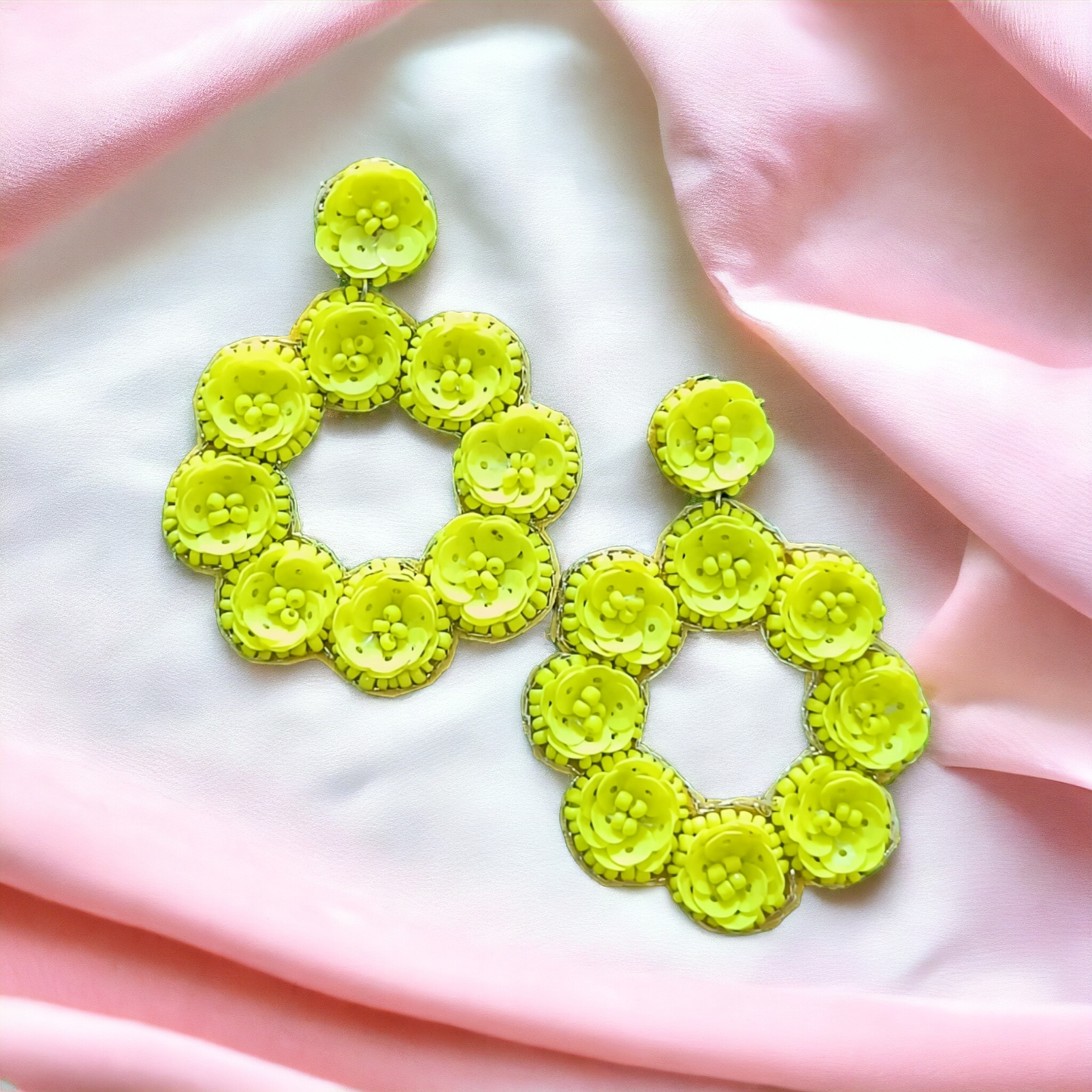 Handcrafted Yellow Flower Earrings