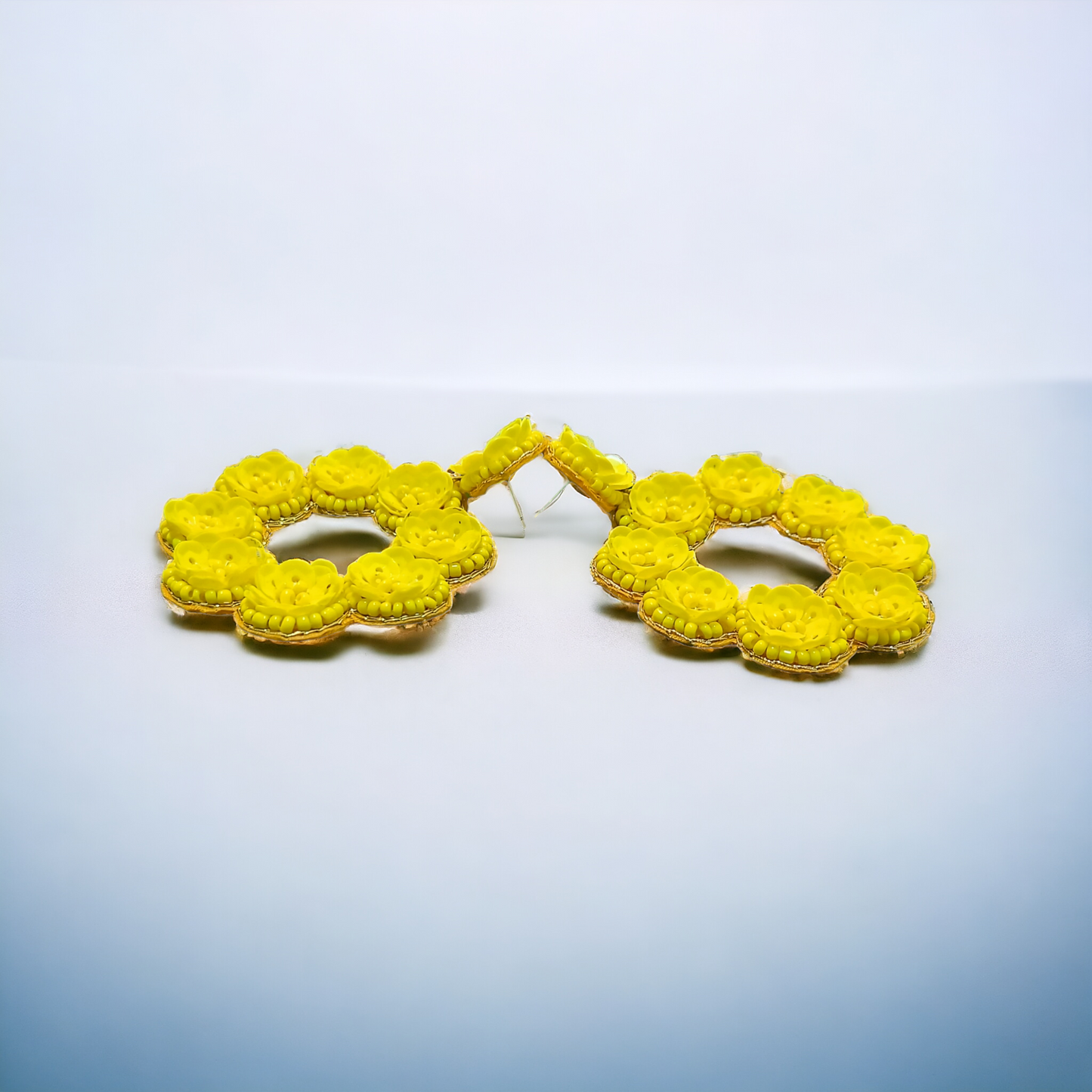 Handcrafted Yellow Flower Earrings