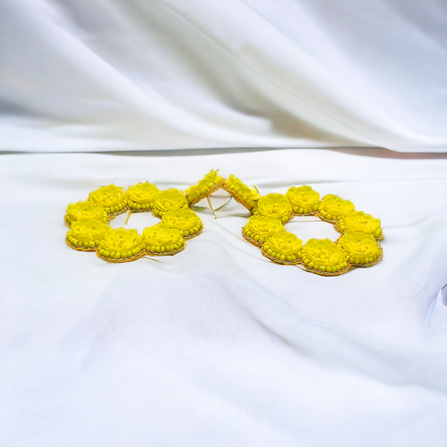 Handcrafted Yellow Flower Earrings