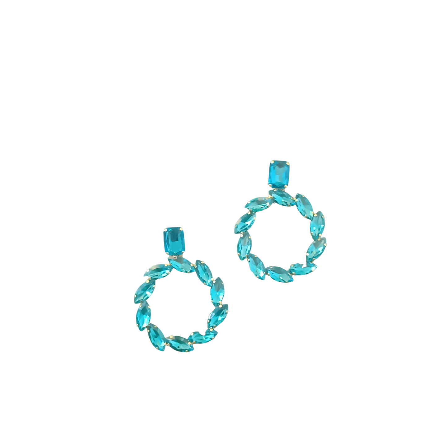 Radiant Stone Studded Round Earrings
