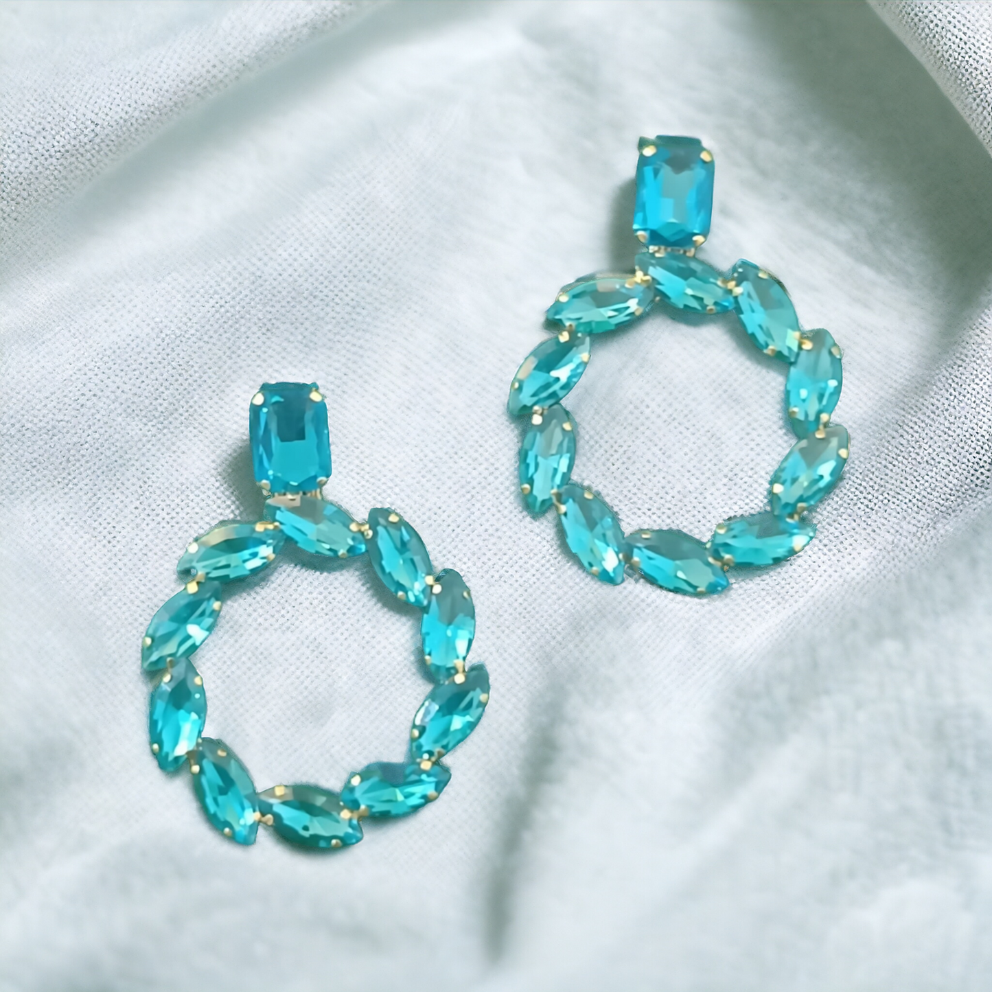 Radiant Stone Studded Round Earrings