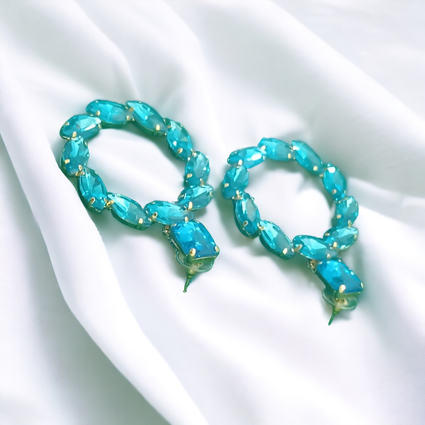 Radiant Stone Studded Round Earrings