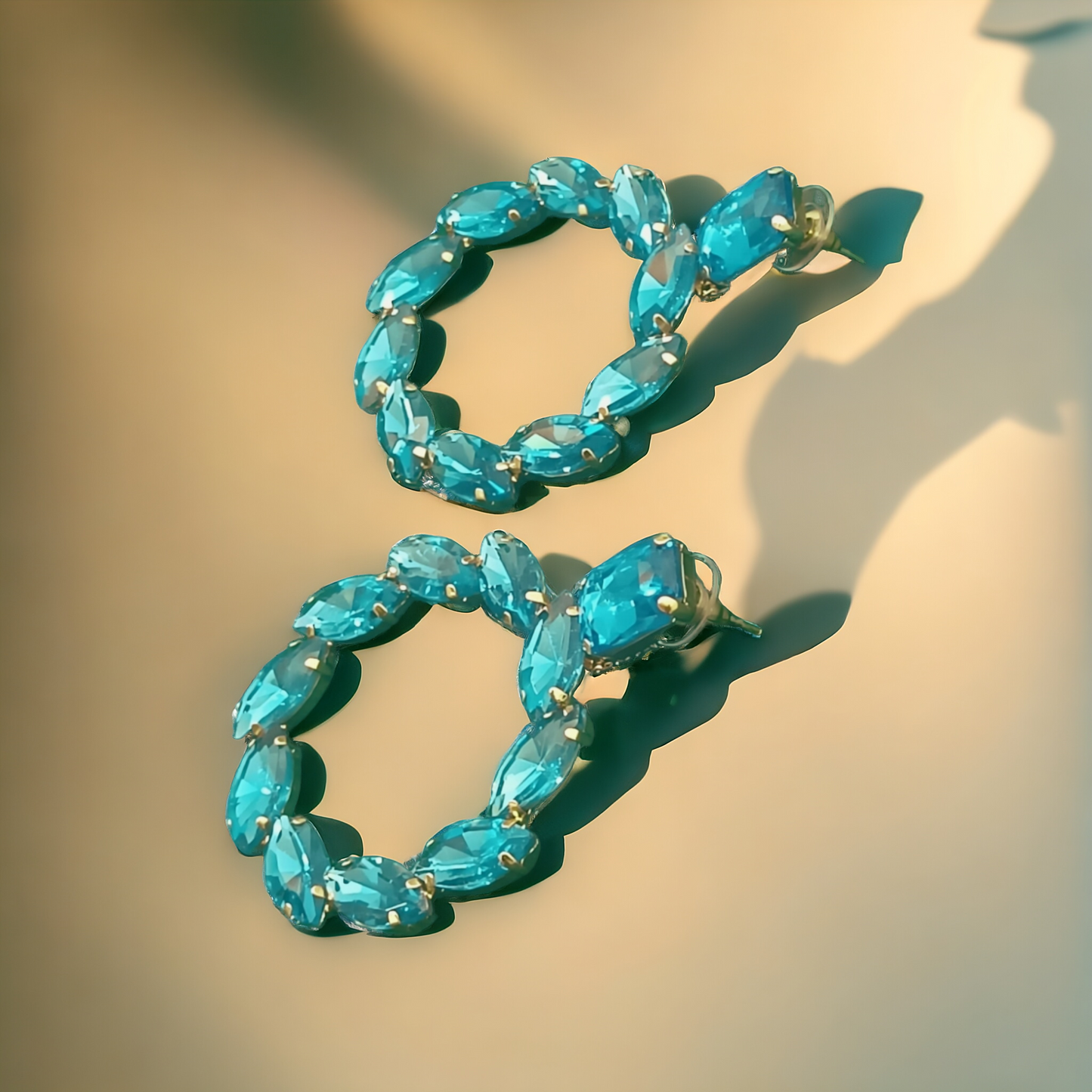 Radiant Stone Studded Round Earrings