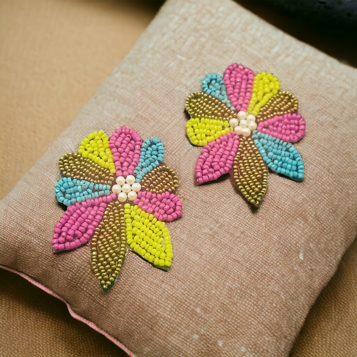 Handcrafted Multicolour Flower Earrings
