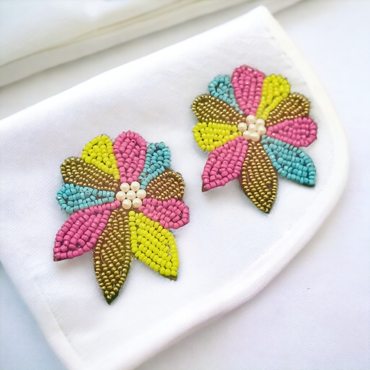Handcrafted Multicolour Flower Earrings