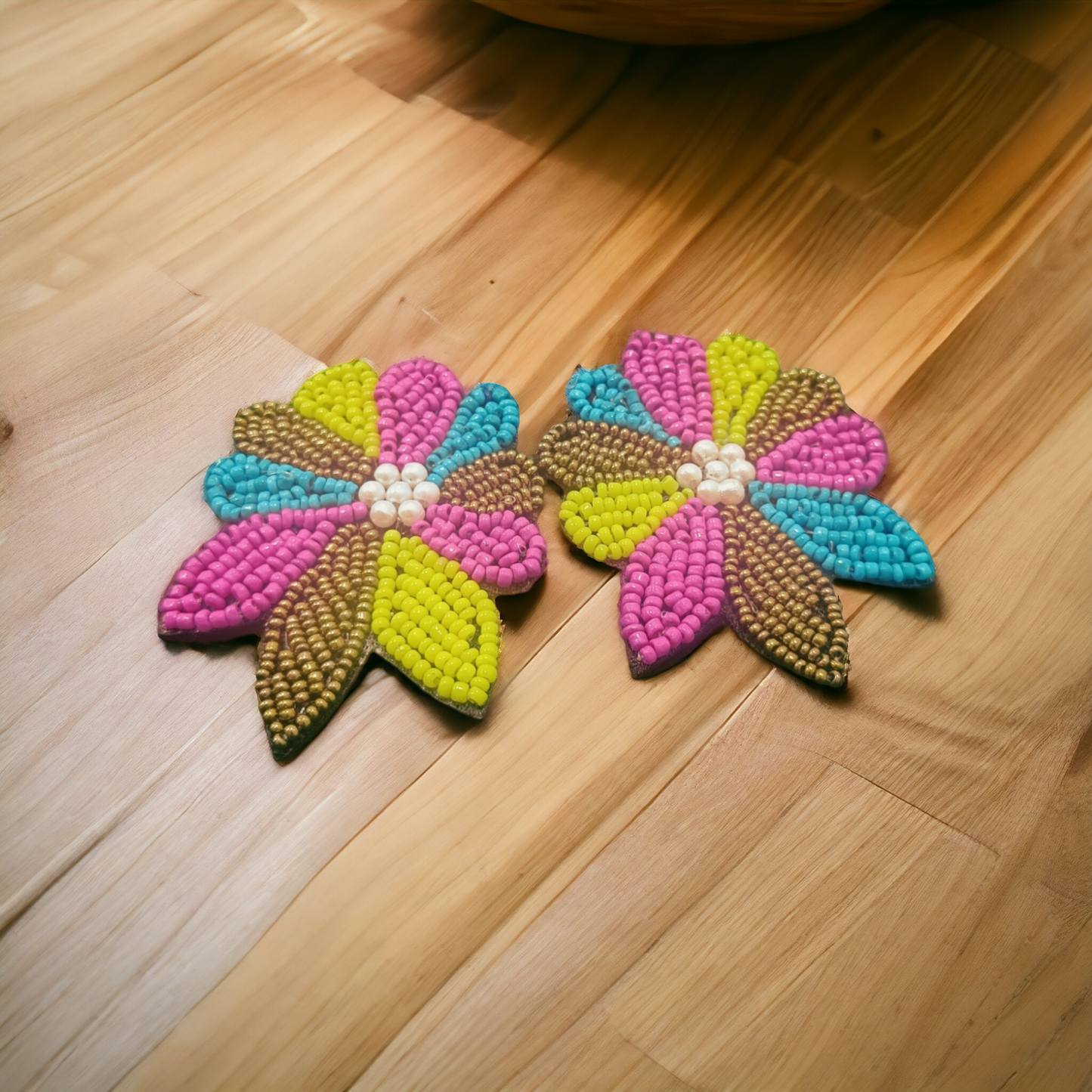Handcrafted Multicolour Flower Earrings