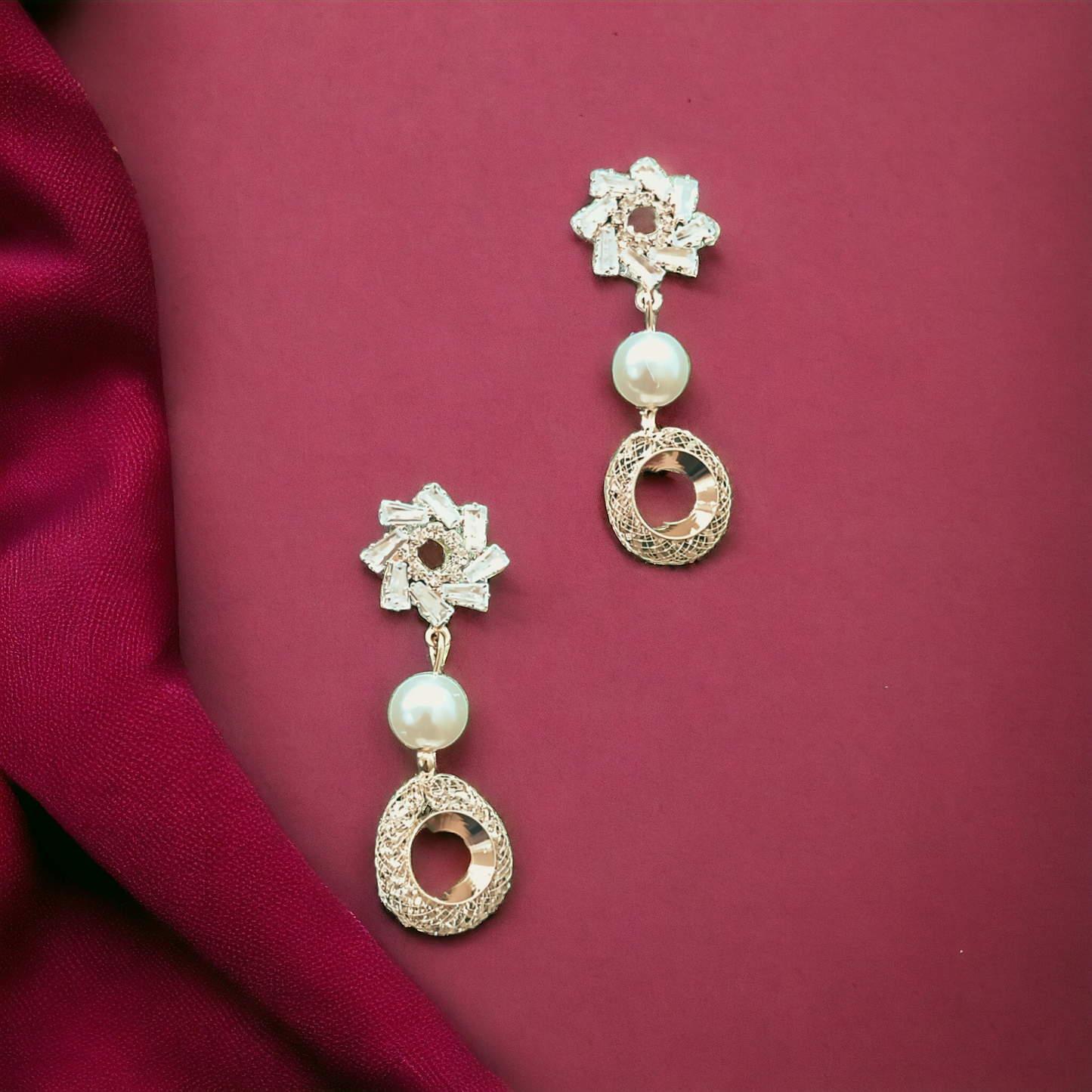 Rosegold Contemporary Drop Earrings