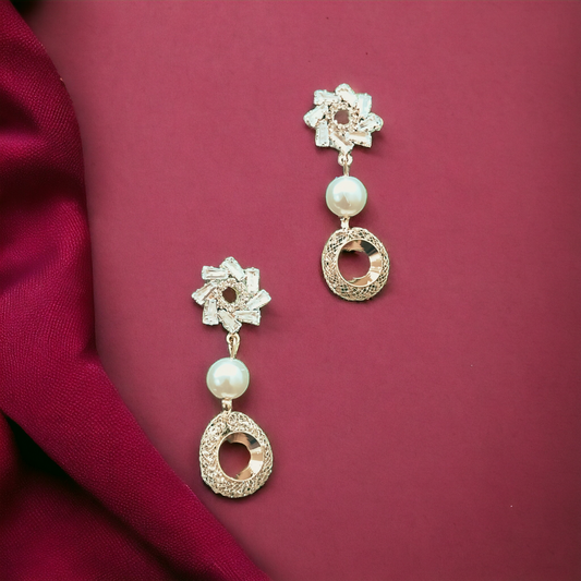 Rosegold Contemporary Drop Earrings