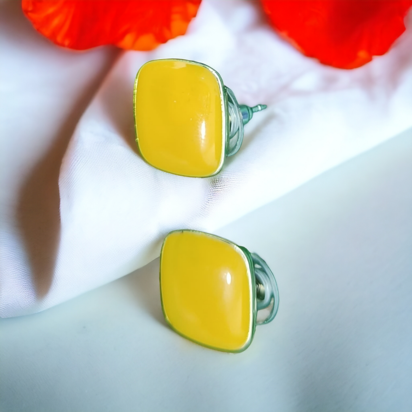 Elegant Square Design Stud Earrings