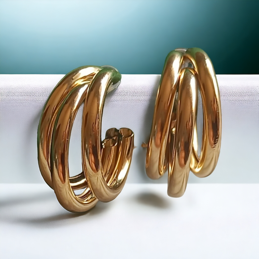 Three Layer Hoop Earrings