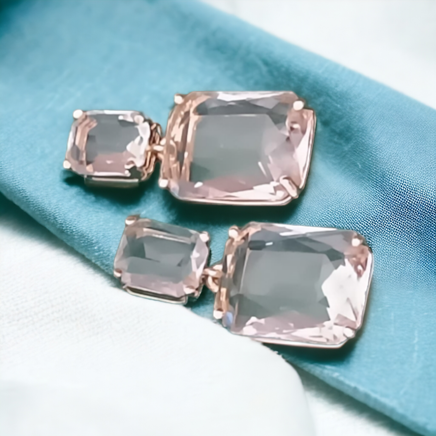 Radiant Crystal Rectangular Earrings