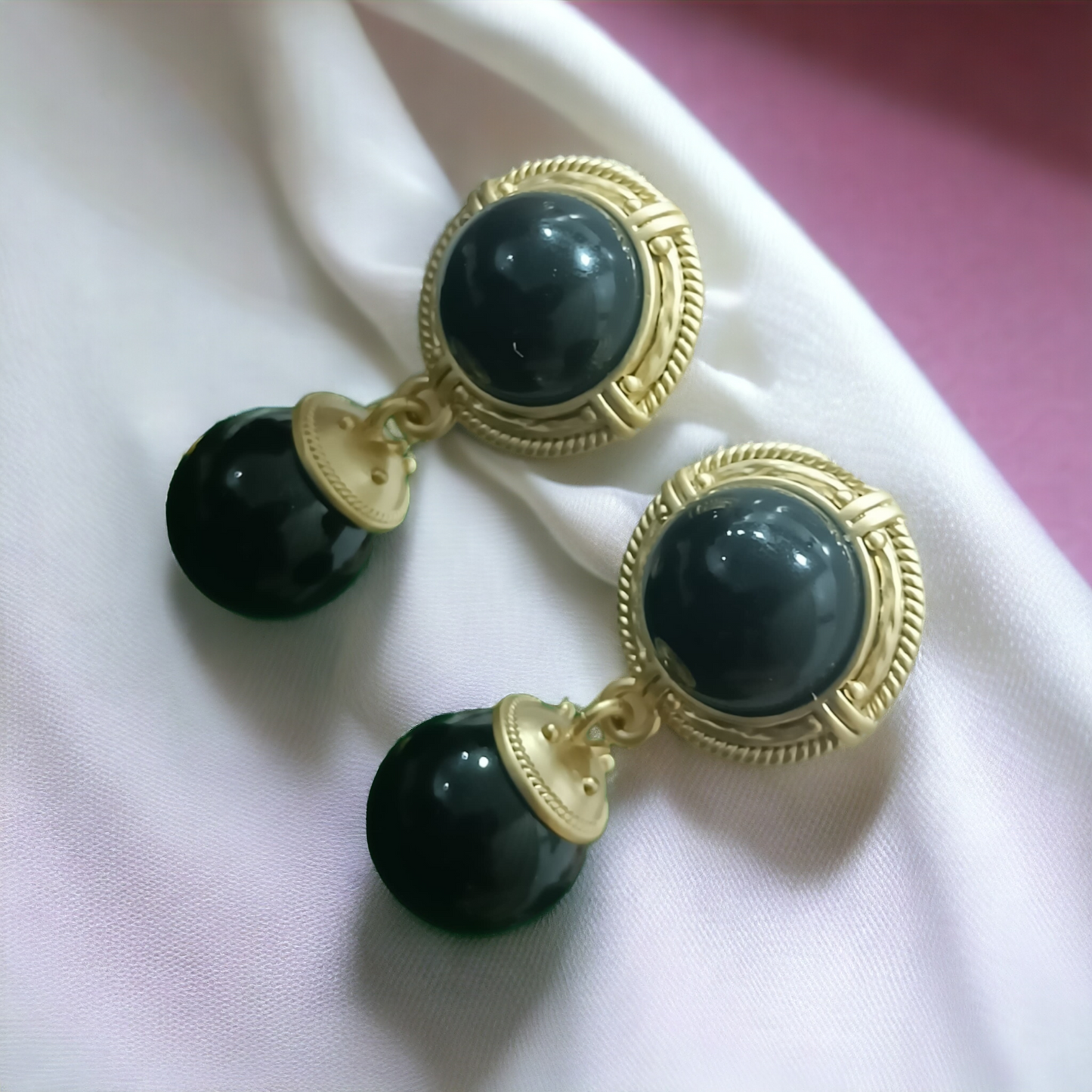 Classic black and golden Earrings