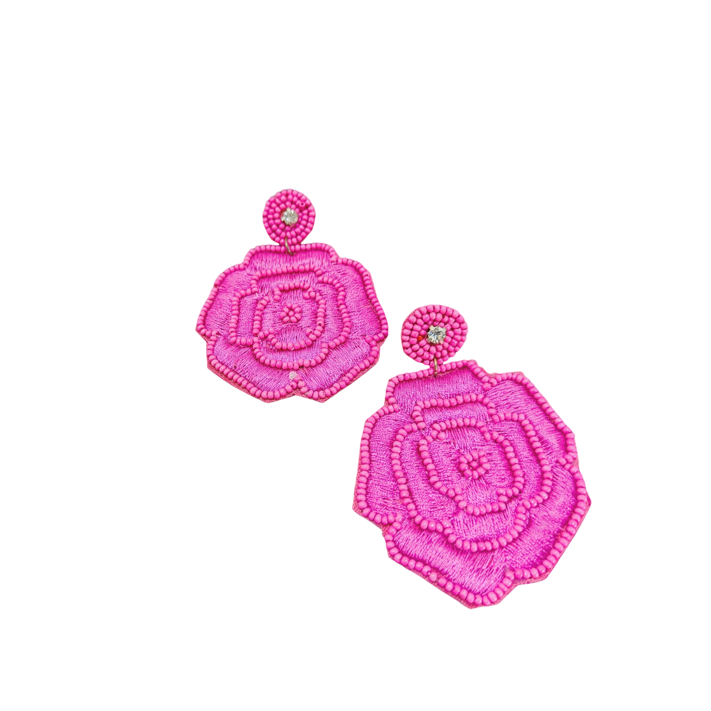 Handcrafted flower shaped pink Earrings