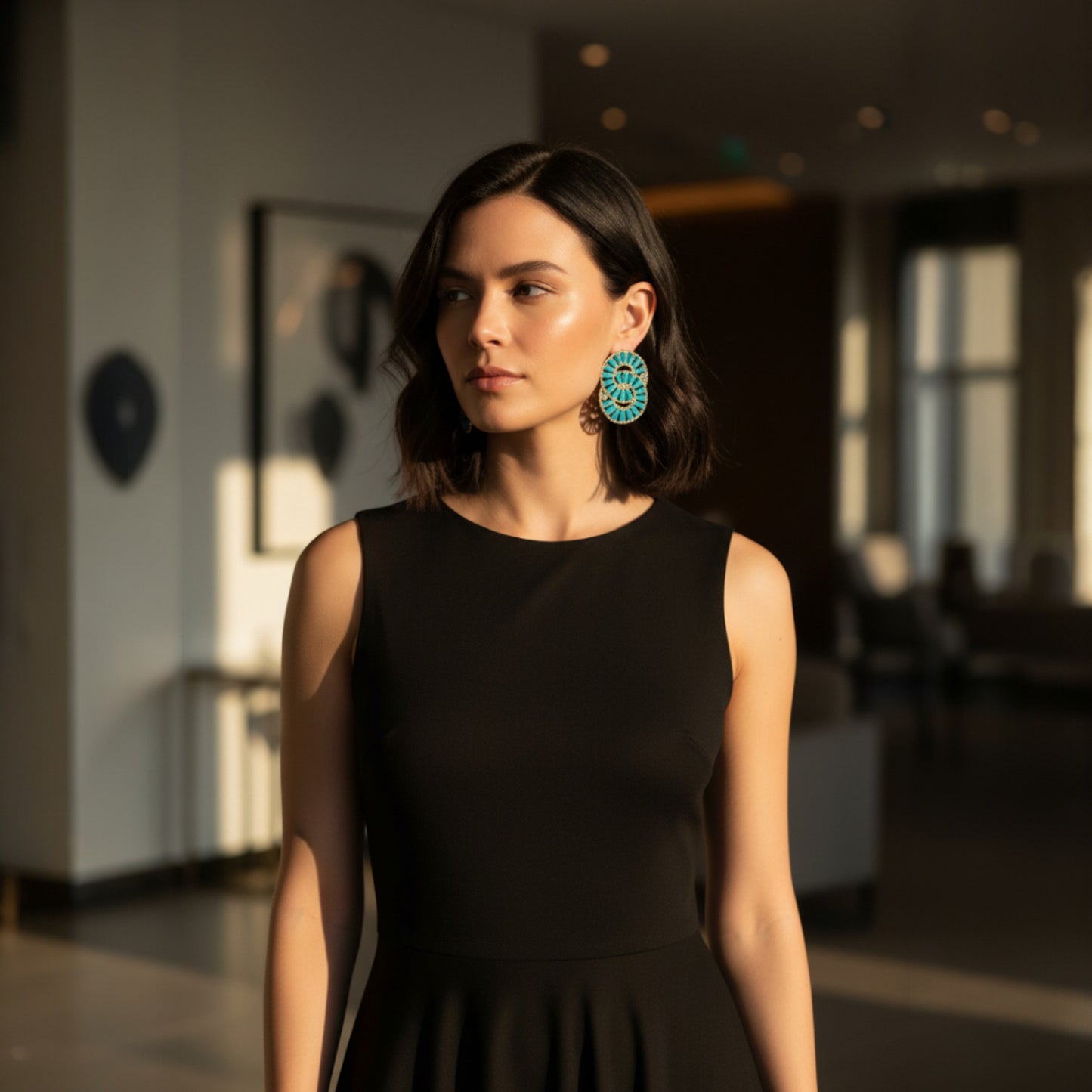 Fashionable S Shaped Cocktail Earrings