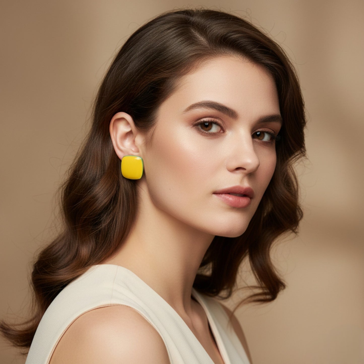 Elegant Square Design Stud Earrings